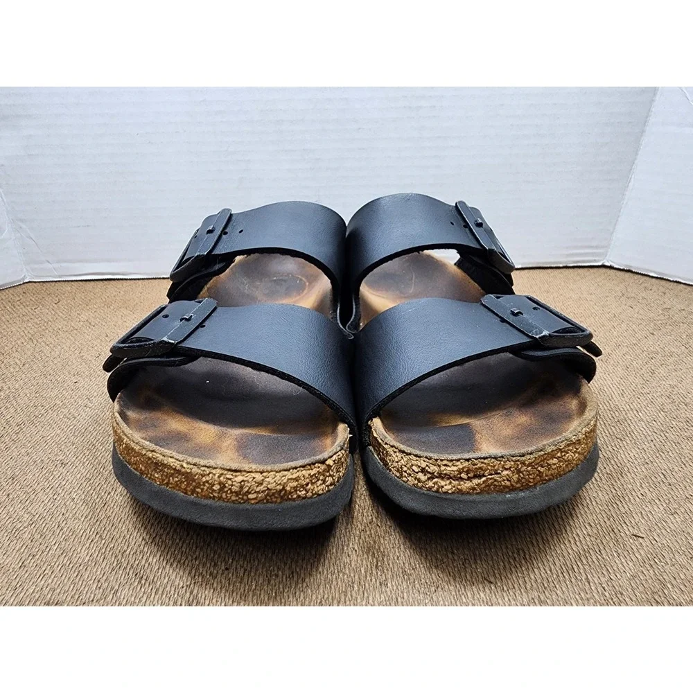 Birkenstock Arizona Size 38 US 7.5 to 7 Leather Slide Sandals Beach Black Summer